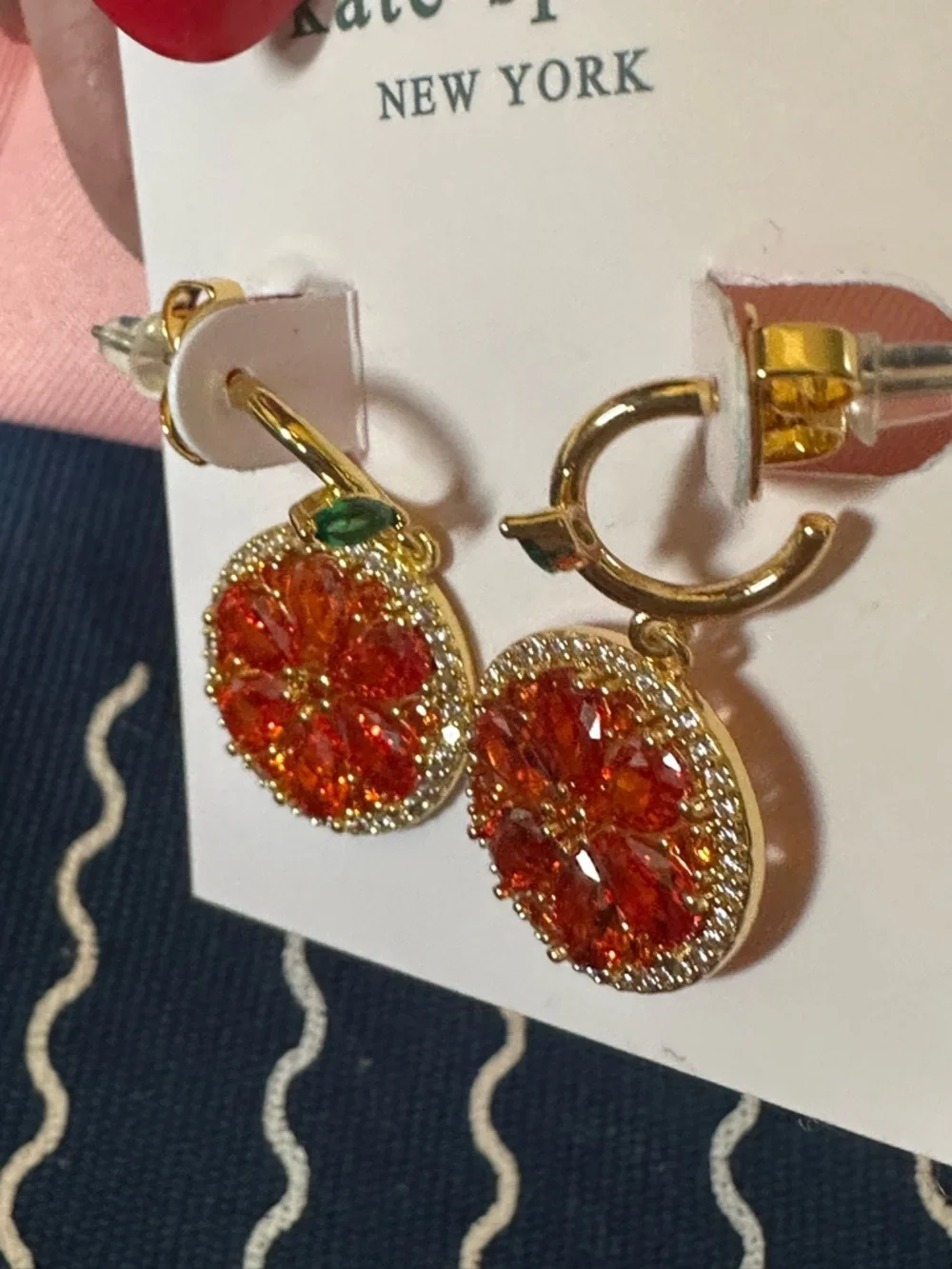 Kate Spade New York Sweet Citrus Huggie earrings NWT - Picture 8 of 9